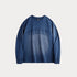 Vintage Gradient Letter Patch Hoodie – Washed Loose Fit Round Neck Casual Top